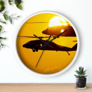 Black Hawks Wall Clock