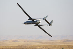 IAI Heron 1 "Shoval" takes a pinpoint turn in low altitude