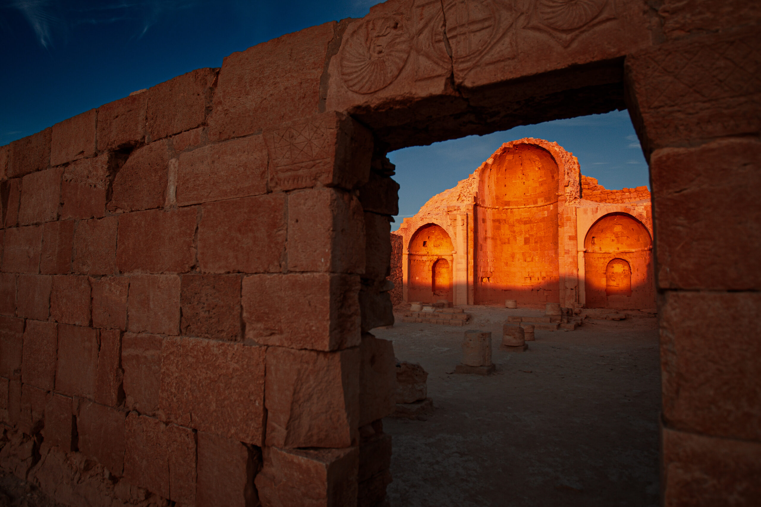 Shivta Southern Church at sunset