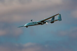 IAI Heron 1 "Shoval" fly between the clouds