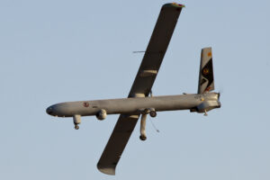 Elbit Systems Hermes-450 unmanned aircraft with munition pylons