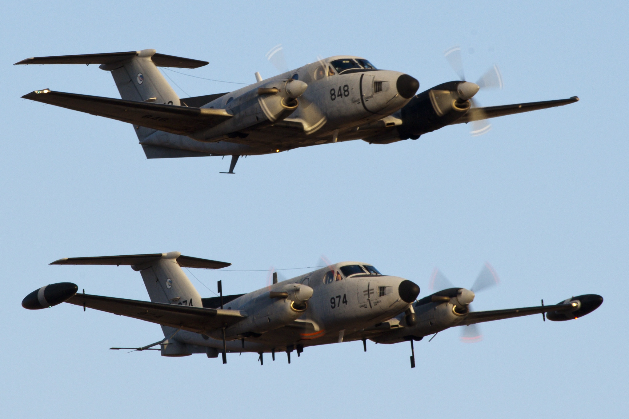 An Israeli Air Force Beechcraft B-200 King-Air "Tzufit" & "Kookia" in flight